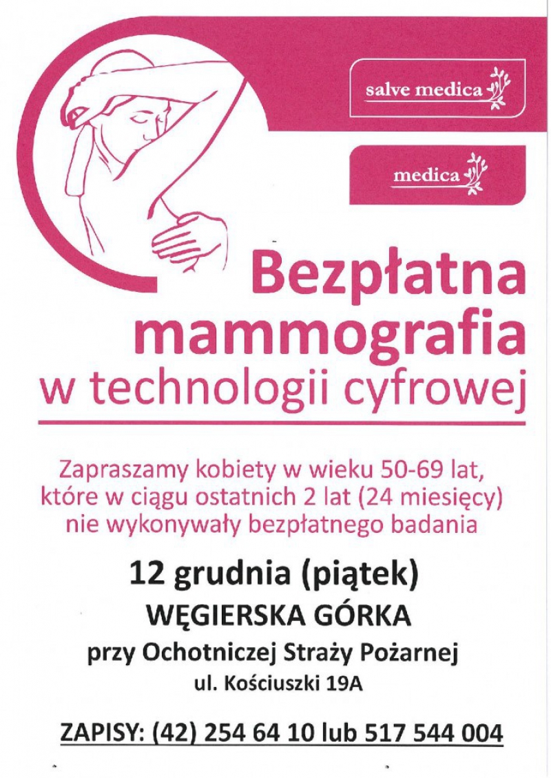 Bezpłatna mammografia w technologii cyfrowej