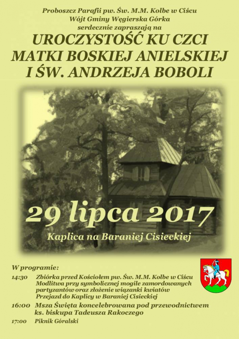 Uroczystość ku czci Matki Boskiej Anielskiej i św. Andrzeja Boboli