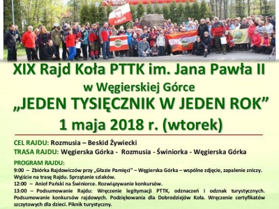 XIX Rajd Koła PTTK im. Jana Pawła II w Węgirskiej Górce - zdjęcie1