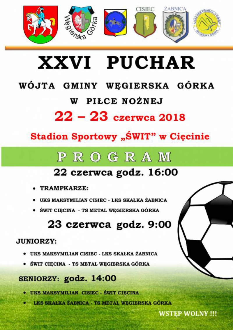 Sportowe emocje już dziś - XXVI Puchar Wójta Gminy Węgierska Górka w Piłkę Nożną