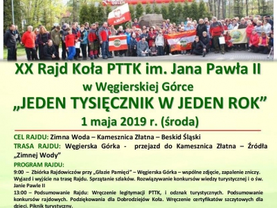 XX Rajd Koła PTTK im. Jana Pawła II w Węgierskiej  Górce - zdjęcie1