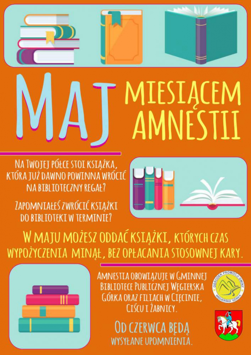 Maj miesiącem amnestii czytelniczej w naszych bibliotekach