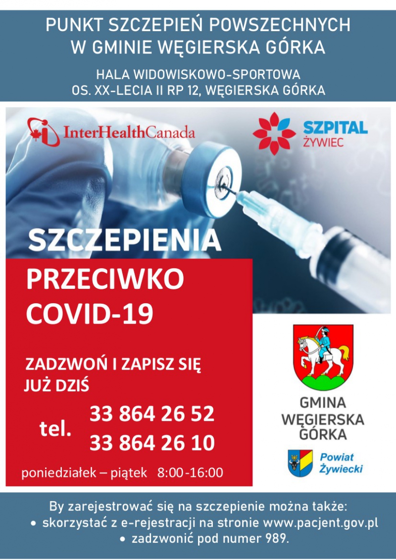 Informacje dot. punktu szczepień w Węgierskiej Górce