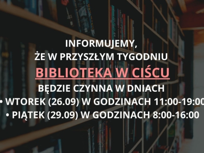 Informacja - biblioteka w Ciścu - zdjęcie1