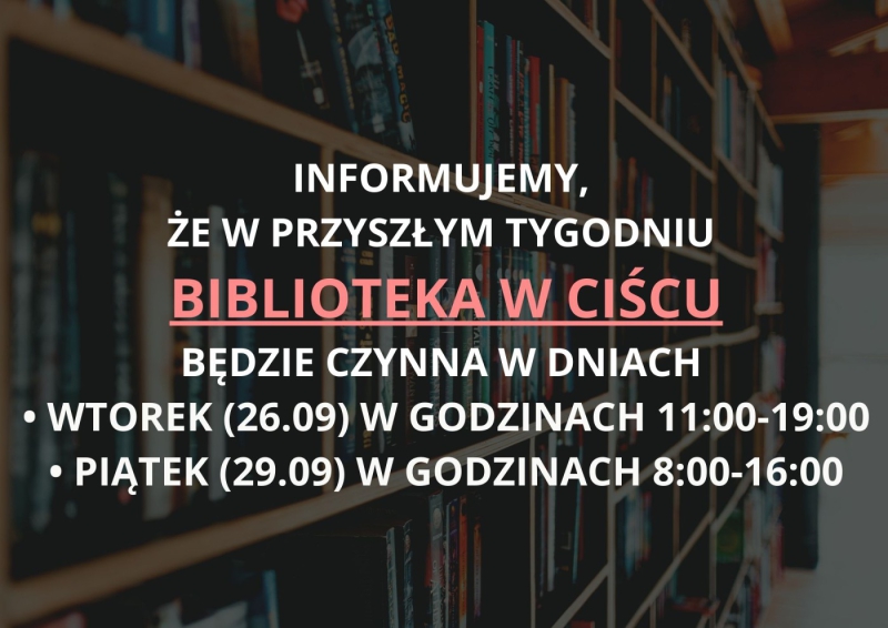 Informacja - biblioteka w Ciścu