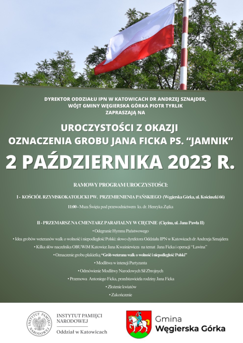 Uroczystości z okazji oznaczenia grobu Jana Ficka ps. “Jamnik”