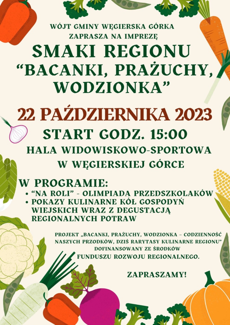 SMAKI REGIONU – „BACANKI, PRAŻUCHY, WODZIONKA” - zaproszenie