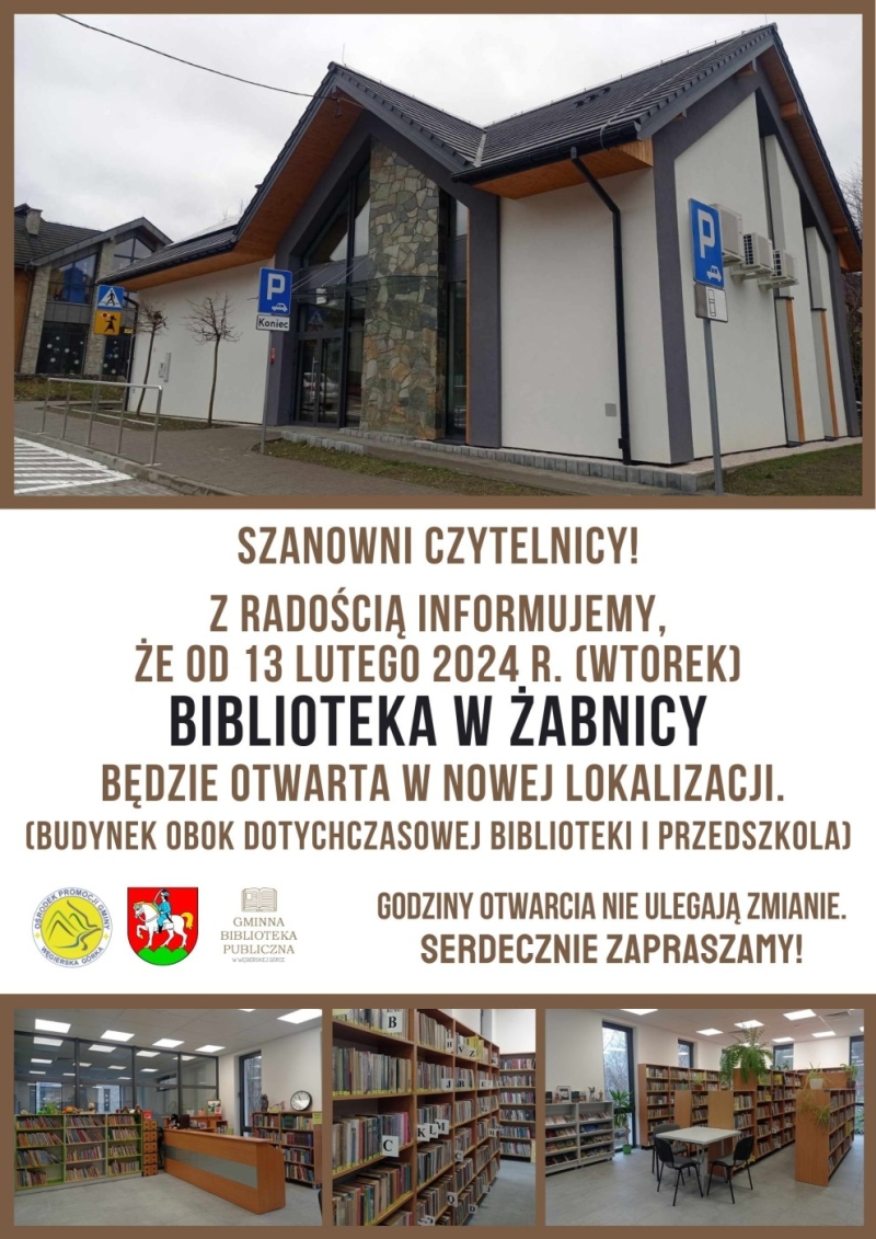 Zapraszamy do biblioteki w Żabnicy!