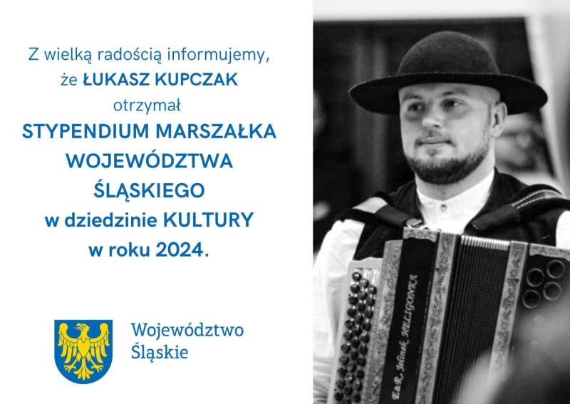 Łukasz Kupczak otrzymał Stypendium Marszałka Województwa Śląskiego w Dziedzinie Kultury